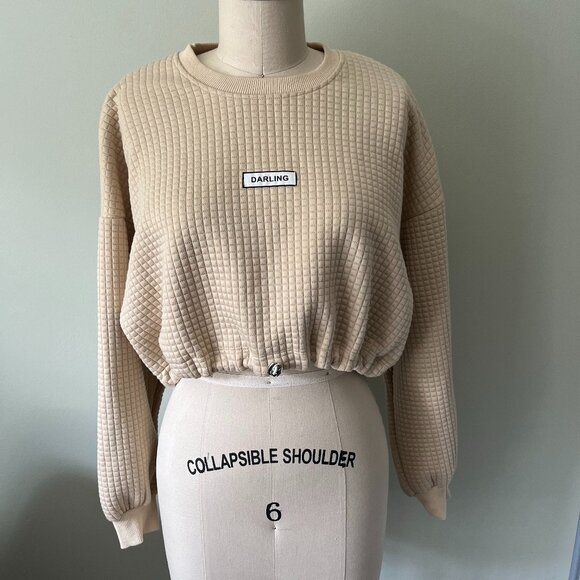 Adika Women's Cropped DARLING waffle sweatshirt Small - Picture 1 of 7
